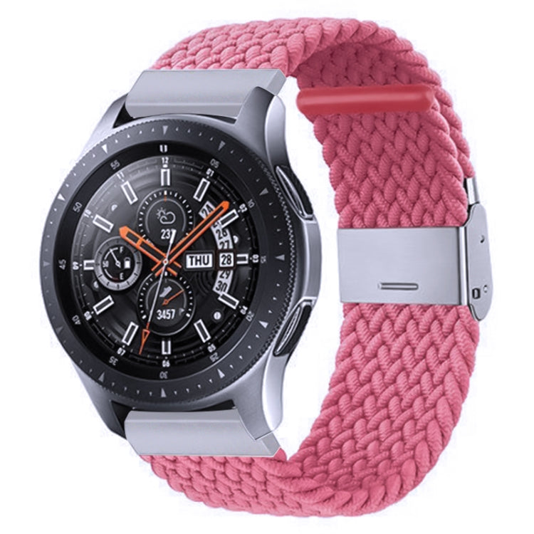 For Samsung Galaxy Watch 4 / Watch 5 20mm Nylon Braided Metal Buckle Watch Band(Pink) - Watch Bands by buy2fix | Online Shopping UK | buy2fix