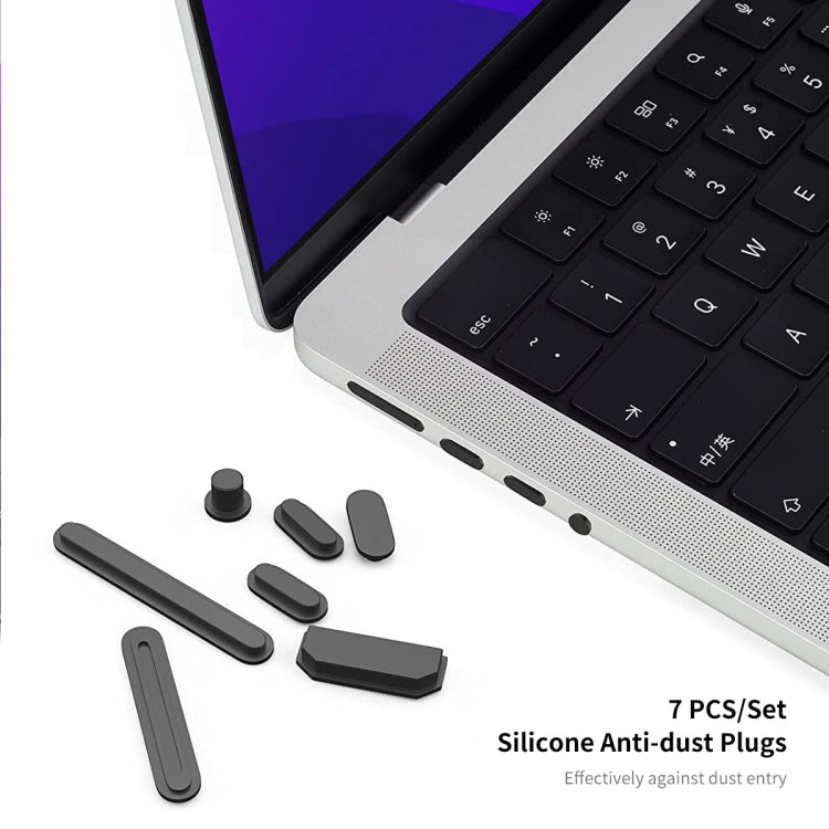 ENKAY Hat-Prince 3 in 1 Matte Laptop Protective Case + TPU Keyboard Film + Anti-dust Plugs Set for MacBook Pro 14.2 inch A2442 2021/A2779 2023, Version:EU Version(Dark Blue) - MacBook Pro Cases by ENKAY | Online Shopping UK | buy2fix