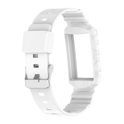 For Fitbit Charge 5 Silicone One Body Armor Watch Band(White) - Watch Bands by buy2fix | Online Shopping UK | buy2fix