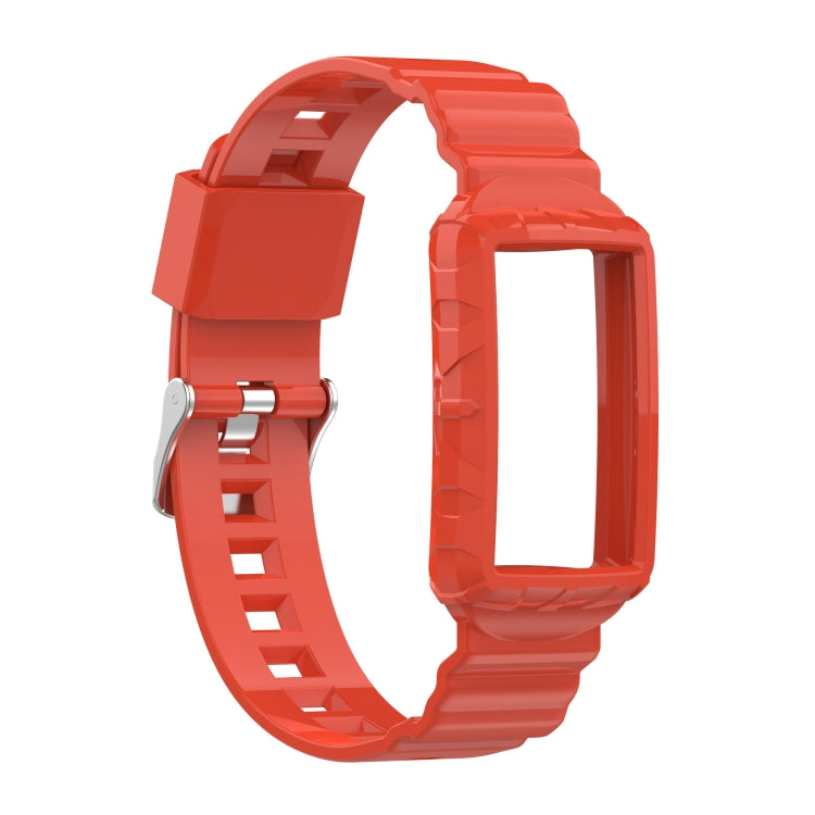 For Fitbit Charge 4 SE Silicone One Body Armor Watch Band(Orange) - Watch Bands by buy2fix | Online Shopping UK | buy2fix