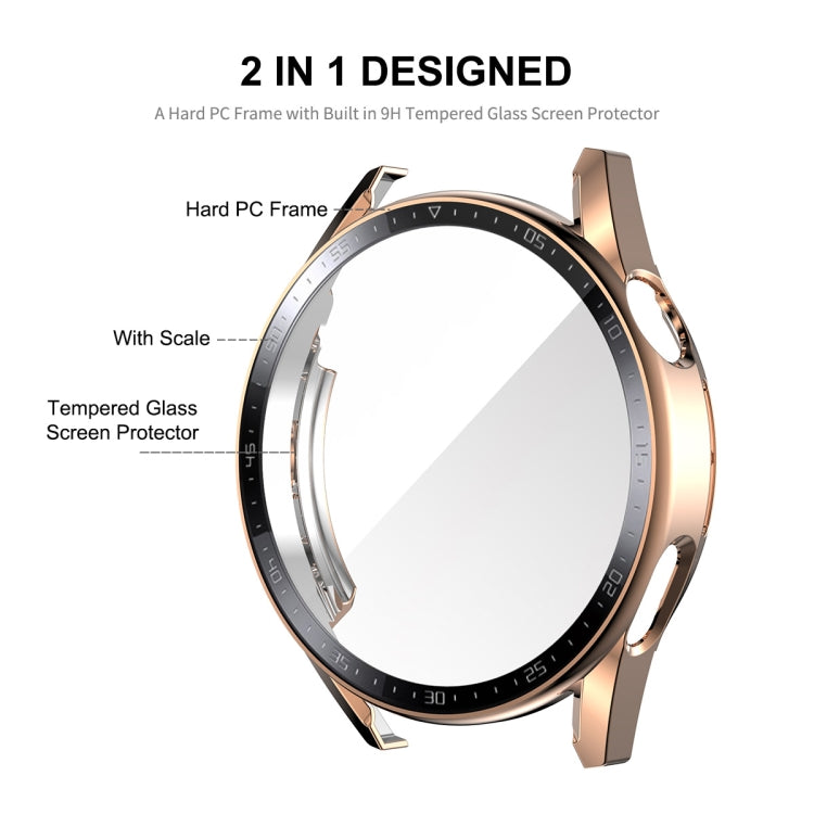 For Huawei Watch GT 3 46mm ENKAY PC Frame + Tempered Glass Protector Case With Scale(Black) - Watch Cases by ENKAY | Online Shopping UK | buy2fix