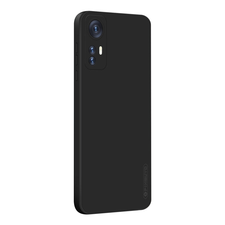 For Xiaomi 12 Pro PINWUYO Liquid Silicone TPU Phone Case(Black) - Xiaomi Cases by PINWUYO | Online Shopping UK | buy2fix