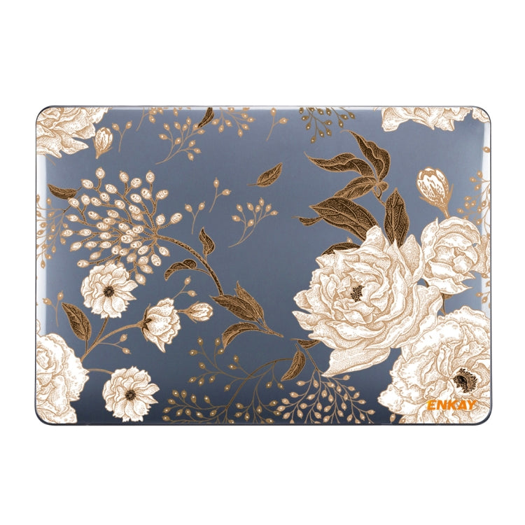 ENKAY Vintage Pattern Series Laotop Protective Crystal Case For MacBook Pro 13.3 inch A2251 / A2289 / A2338 2020(Golden Peony) - MacBook Pro Cases by ENKAY | Online Shopping UK | buy2fix