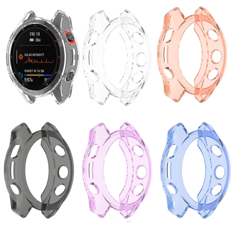 For Garmin Fenix 7s Shockproof TPU Soft Protective Case(Purple) - Watch Cases by buy2fix | Online Shopping UK | buy2fix