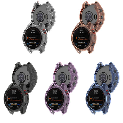 For Garmin Fenix 7s Shockproof TPU Soft Protective Case(Purple) - Watch Cases by buy2fix | Online Shopping UK | buy2fix