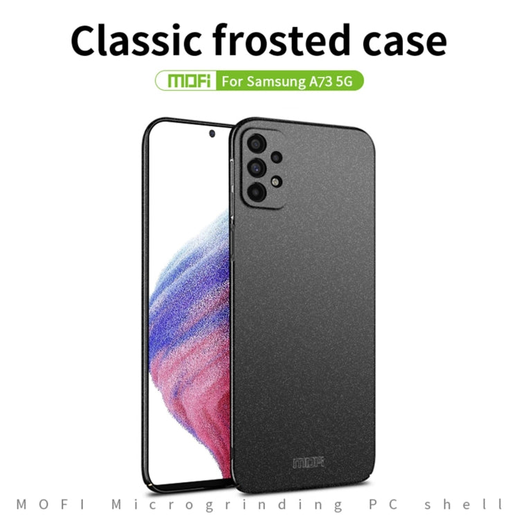 For Samsung Galaxy A73 5G MOFI Fandun Series Frosted PC Ultra-thin All-inclusive Phone Case(Blue) - Galaxy Phone Cases by MOFI | Online Shopping UK | buy2fix