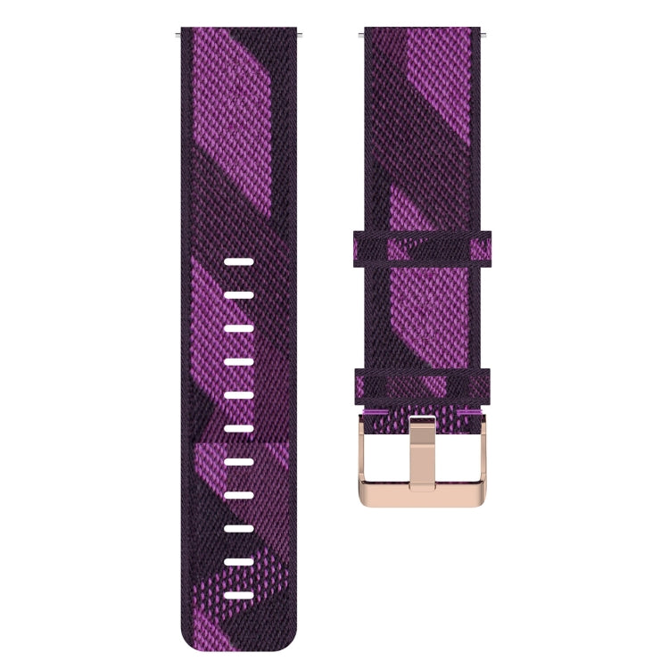 For Garmin Vivoactive 4S 18mm Nylon Woven Watch Band(Purple) - Watch Bands by buy2fix | Online Shopping UK | buy2fix