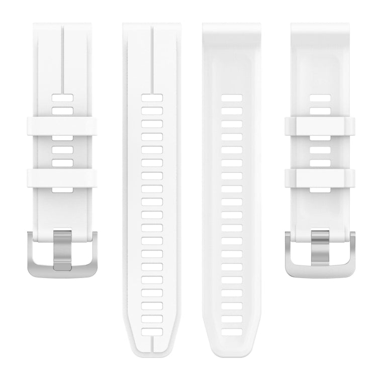 For Garmin Fenix 6 Sapphire GPS 22mm Solid Color Silicone Watch Band(White) - Watch Bands by buy2fix | Online Shopping UK | buy2fix