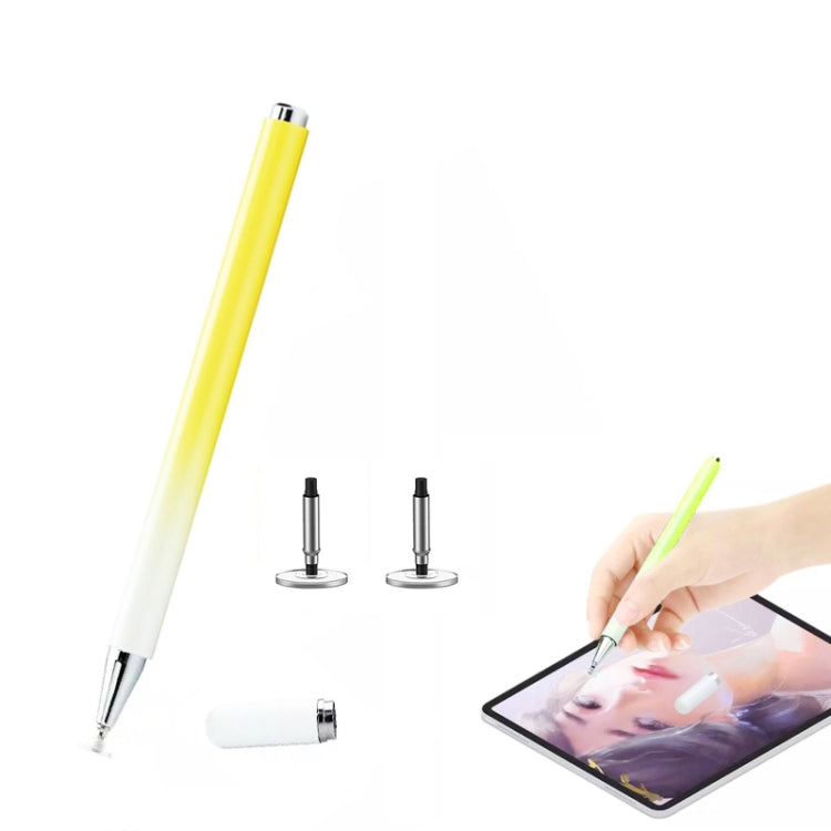 AT-28 Macarone Color Passive Capacitive Pen Mobile Phone Touch Screen Stylus with 2 Pen Head(Yellow) - Stylus Pen by buy2fix | Online Shopping UK | buy2fix