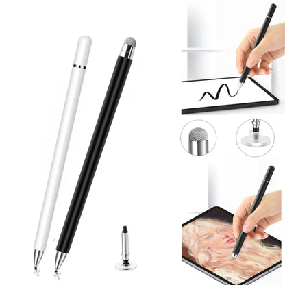 AT-30 2-in-1 Silicone Sucker + Conductive Cloth Head Handwriting Touch Screen Pen Mobile Phone Passive Capacitive Pen with 1 Pen Head(Black) - Stylus Pen by buy2fix | Online Shopping UK | buy2fix