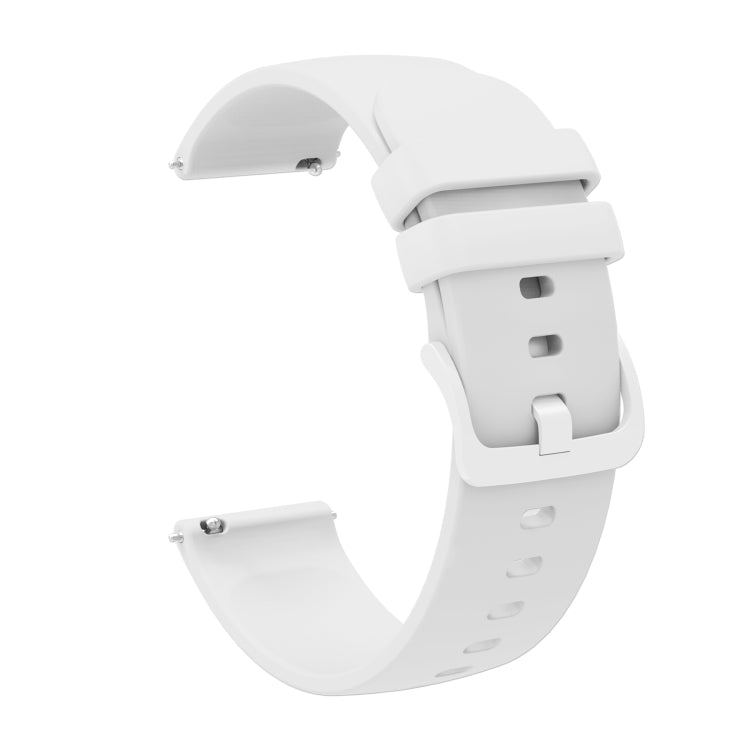 For Amazfit GTR 47mm 22mm Solid Color Soft Silicone Watch Band(White) - Watch Bands by buy2fix | Online Shopping UK | buy2fix