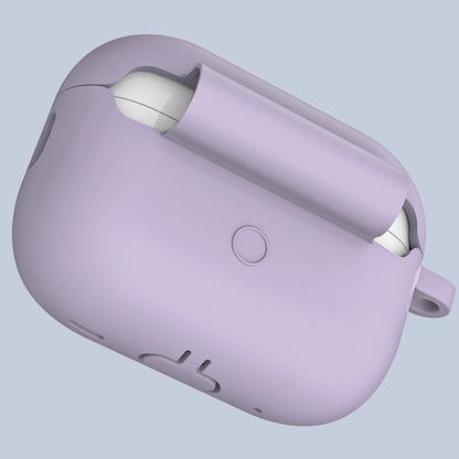 For Apple AirPods Pro 2 2022 ENKAY Thickened Silicone Protective Case with Keychain(Lavender Purple) - For AirPods Pro 2 by ENKAY | Online Shopping UK | buy2fix