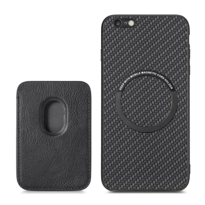 For iPhone 6 Plus / 6S Plus Carbon Fiber Leather Card Magsafe Magnetic Phone Case(Black) - More iPhone Cases by buy2fix | Online Shopping UK | buy2fix