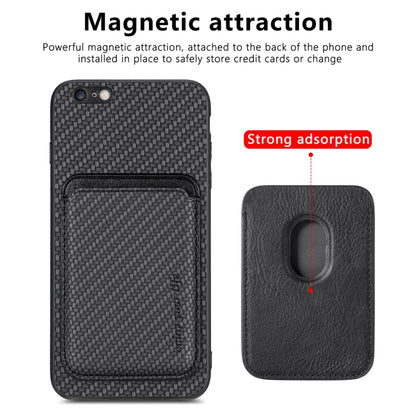 For iPhone 6 Plus / 6S Plus Carbon Fiber Leather Card Magsafe Magnetic Phone Case(Black) - More iPhone Cases by buy2fix | Online Shopping UK | buy2fix