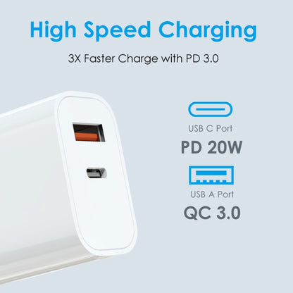 NORTHJO NOPD2002 PD20W USB-C/Type-C + QC 3.0 USB Dual Ports Fast Charger, AU Plug(White) - USB Charger by NORTHJO | Online Shopping UK | buy2fix