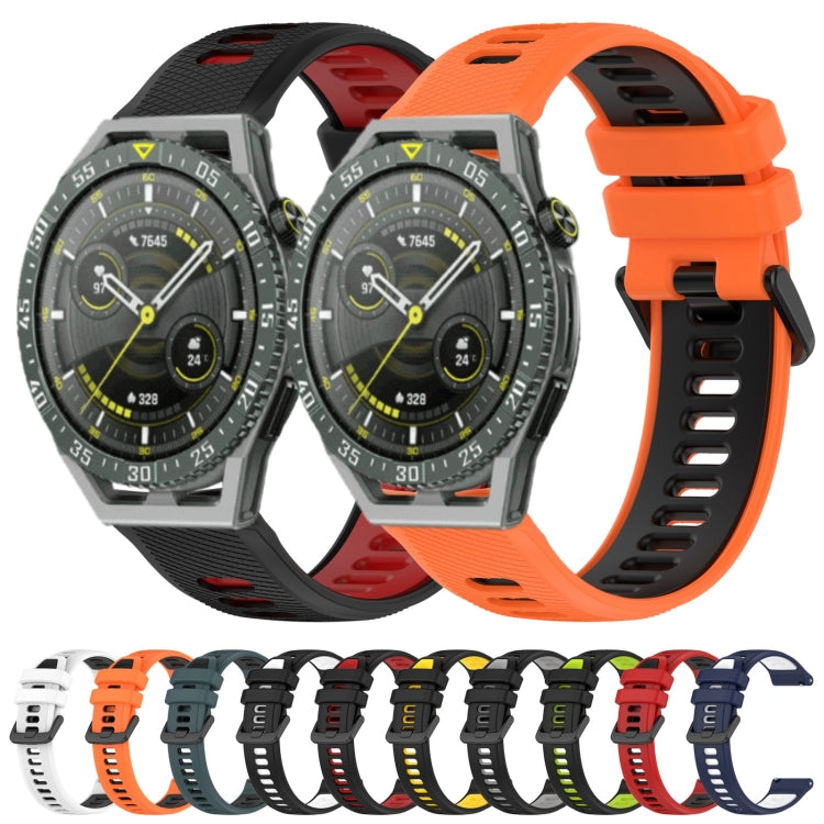 For Huawei Watch GT3 SE 22mm Sports Two-Color Silicone Watch Band(Orange+Black) - Watch Bands by buy2fix | Online Shopping UK | buy2fix