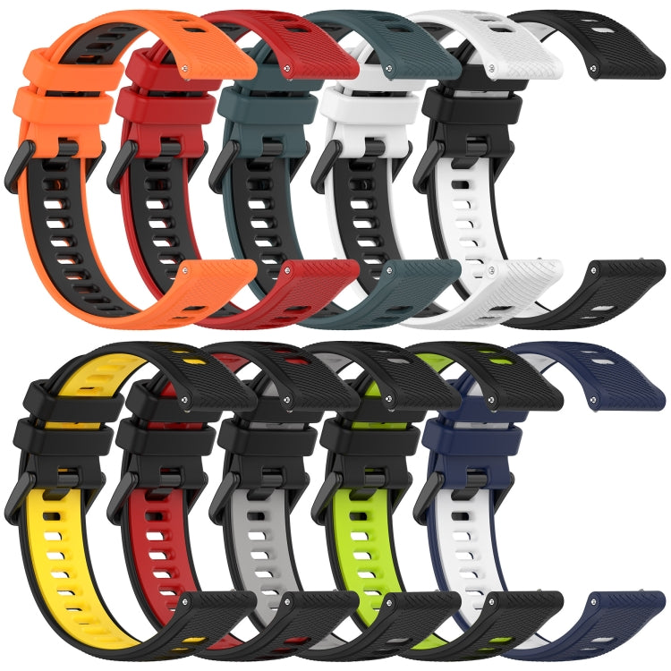 For Honor Watch GS 3 22mm Sports Two-Color Silicone Watch Band(Black+Green) - Watch Bands by buy2fix | Online Shopping UK | buy2fix
