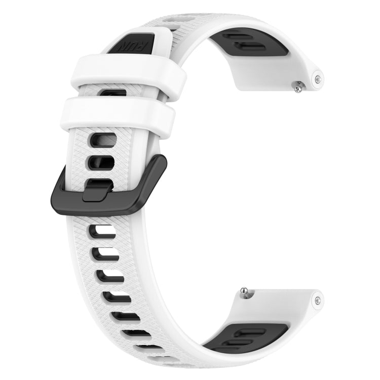 For Honor Magic Watch 2 46mm 22mm Sports Two-Color Silicone Watch Band(White+Black) - Watch Bands by buy2fix | Online Shopping UK | buy2fix