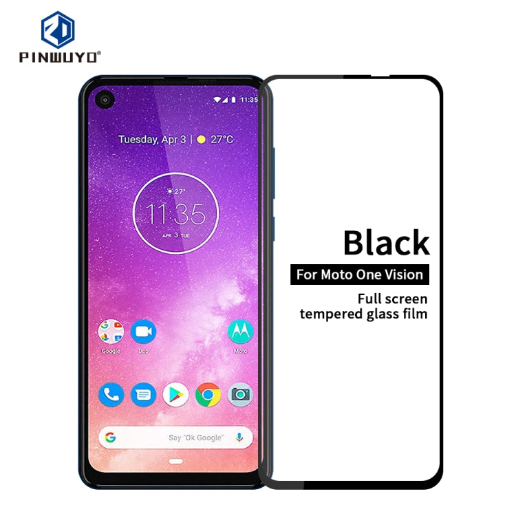 PINWUYO 9H 2.5D Full Glue Tempered Glass Film for Moto One Vision - Motorola Tempered Glass by PINWUYO | Online Shopping UK | buy2fix