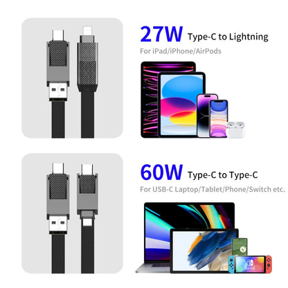 ENKAY ENK-CB134 4-in-1 60W USB-A / Type-C to 8 Pin / Type-C Nylon Braided Magnetic Fast Charging Data Cable, Cable Length:0.15m - Multifunction Cable by ENKAY | Online Shopping UK | buy2fix