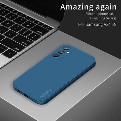 For Samsung Galaxy A55 PINWUYO Sense Series Liquid Silicone TPU Phone Case(Blue) - Galaxy Phone Cases by PINWUYO | Online Shopping UK | buy2fix