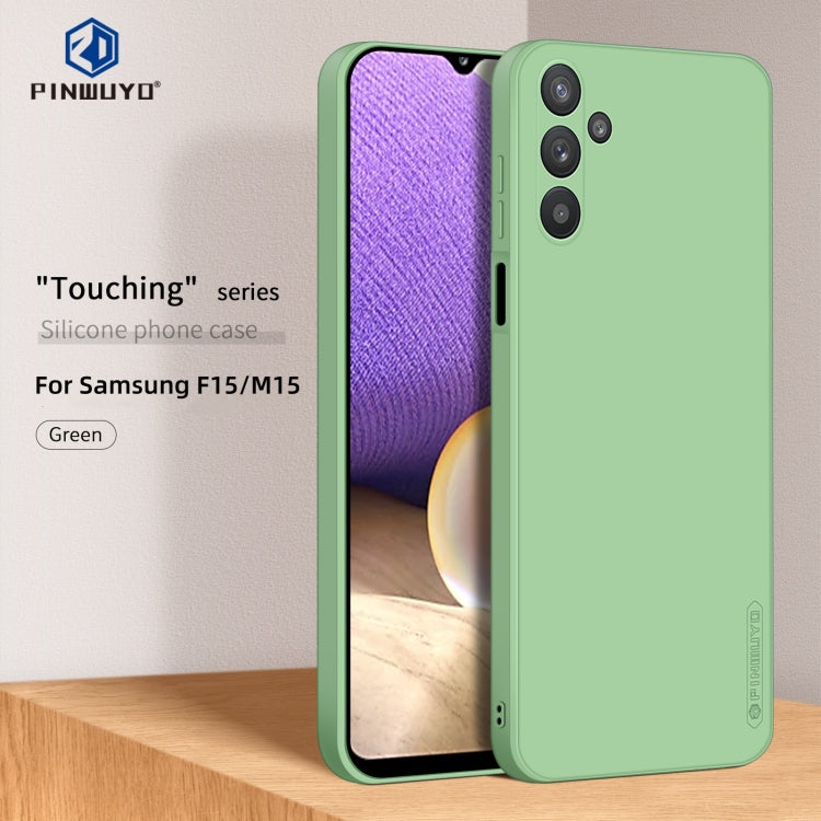 For Samsung Galaxy F15 / M15 PINWUYO Sense Series Liquid Silicone TPU Phone Case(Green) - Galaxy Phone Cases by PINWUYO | Online Shopping UK | buy2fix