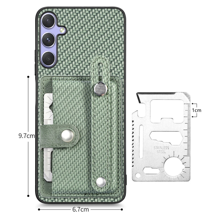 For Samsung Galaxy S25+ 5G Wristband Kickstand Wallet Back Phone Case with Tool Knife(Green) - Galaxy S25+ 5G Cases by buy2fix | Online Shopping UK | buy2fix