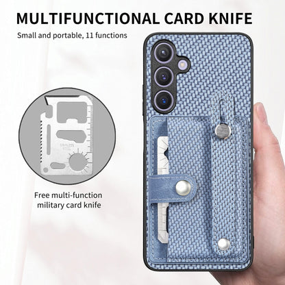 For Samsung Galaxy S25+ 5G Wristband Kickstand Wallet Back Phone Case with Tool Knife(Green) - Galaxy S25+ 5G Cases by buy2fix | Online Shopping UK | buy2fix