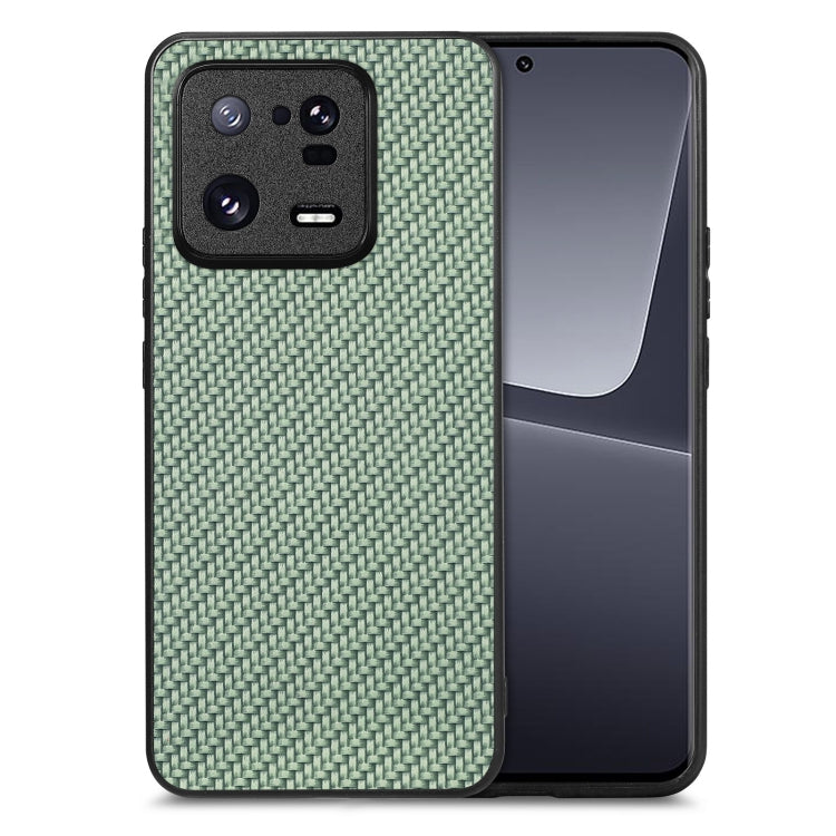 For Xiaomi 13 Pro Carbon Fiber Texture Leather Back Cover Phone Case(Green) - Xiaomi Cases by buy2fix | Online Shopping UK | buy2fix