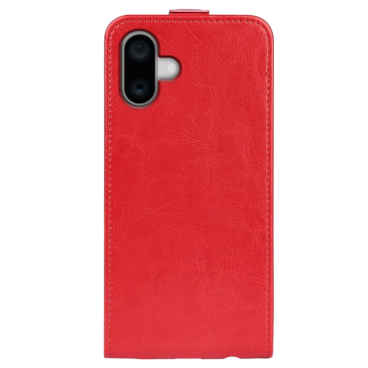 For iPhone 16 R64 Texture Single Vertical Flip Leather Phone Case(Red) - iPhone 16 Cases by buy2fix | Online Shopping UK | buy2fix