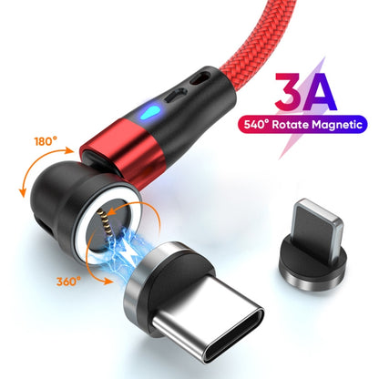 ENKAY 3A USB to Type-C / 8 Pin Magnetic 540 Degrees Rotating Fast Charging Cable, Length:1m(Red) - Charging Cable & Head by ENKAY | Online Shopping UK | buy2fix