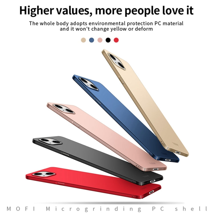 For iPhone 15 MOFI Frosted PC Ultra-thin Hard Phone Case(Blue) - iPhone 15 Cases by MOFI | Online Shopping UK | buy2fix