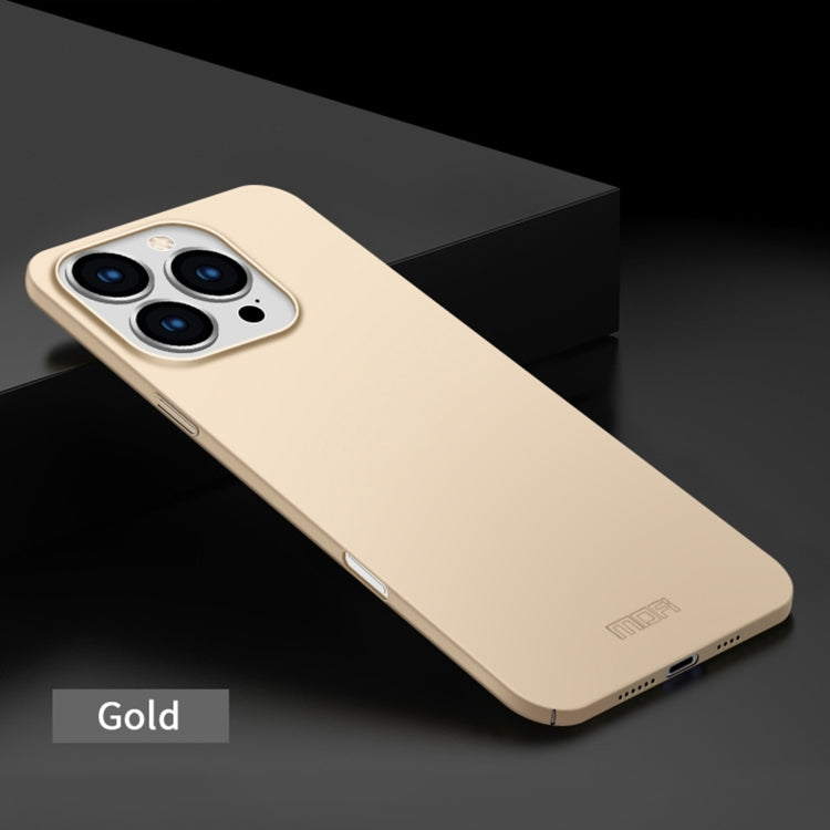 For iPhone 16 Pro Max MOFI Frosted PC Ultra-thin Hard Phone Case(Gold) - iPhone 16 Pro Cases by MOFI | Online Shopping UK | buy2fix