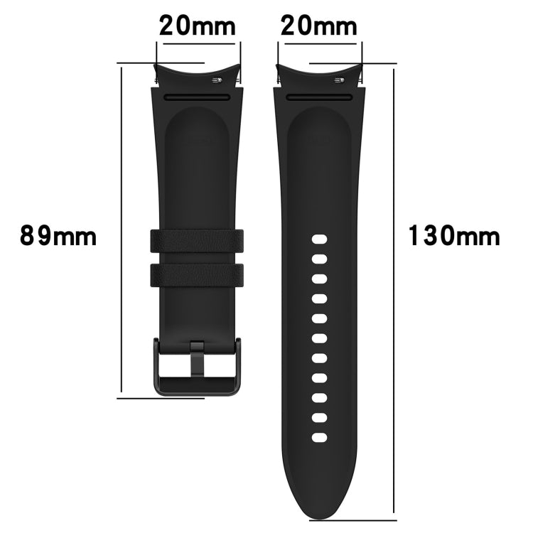 For Samsung Galaxy Watch 6 Silicone Leather Black Buckle Watch Band(Yellow) - Watch Bands by buy2fix | Online Shopping UK | buy2fix