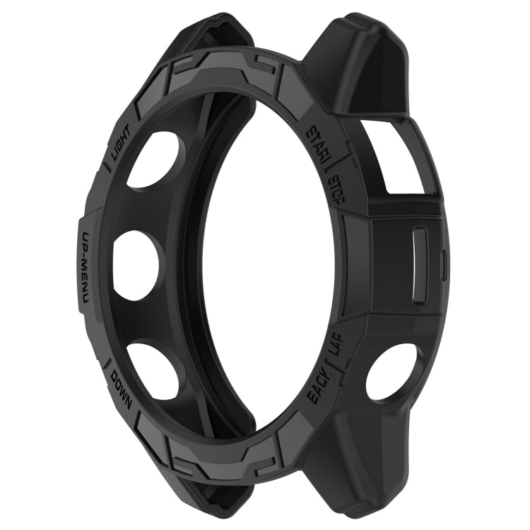 For Garmin Epix Pro 42mm / Fenix 7S / 7S Pro Armored TPU Half Wrapped Watch Protective Case(Black) - Watch Cases by buy2fix | Online Shopping UK | buy2fix