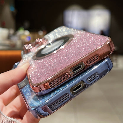 For iPhone 16 Pro Max Gradient Glitter Electroplating MagSafe TPU Phone Case(Gold) - iPhone 16 Pro Max Cases by buy2fix | Online Shopping UK | buy2fix