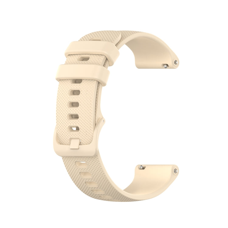 For Samsung Galaxy watch 5 Golf Edition 20mm Checkered Silicone Watch Band(Beige) - Watch Bands by buy2fix | Online Shopping UK | buy2fix