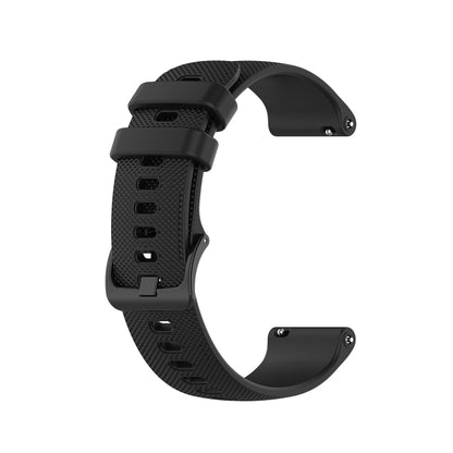 For Samsung Galaxy Watch 5  40mm 20mm Checkered Silicone Watch Band(Black) - Watch Bands by buy2fix | Online Shopping UK | buy2fix