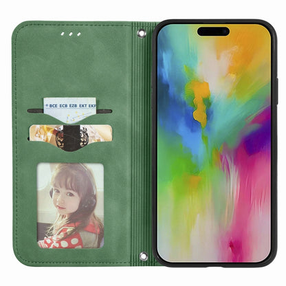 For iPhone 16 Retro Skin Feel Magnetic Flip Leather Phone Case(Green) - iPhone 16 Cases by buy2fix | Online Shopping UK | buy2fix