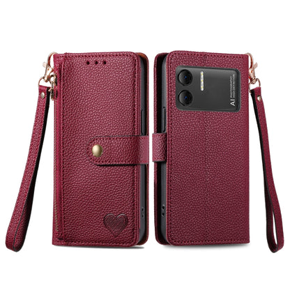 For DOOGEE X98 Pro / X98 Love Zipper Lanyard Leather Phone Case(Red) - Doogee Cases by buy2fix | Online Shopping UK | buy2fix