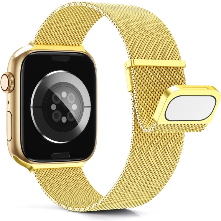 For Apple Watch 4 40mm Milan Double Magnetic Steel Mesh Watch Band(Gold) - Watch Bands by buy2fix | Online Shopping UK | buy2fix