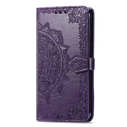 For Blackview A96 Mandala Flower Embossed Leather Phone Case(Purple) - More Brand by buy2fix | Online Shopping UK | buy2fix