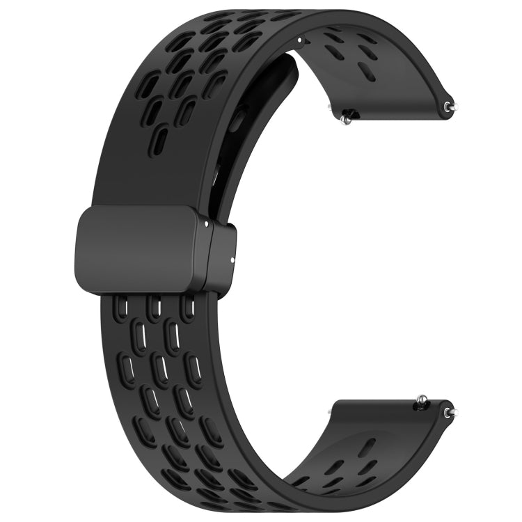For Amazfit GTS 2 Mini 20mm Folding Magnetic Clasp Silicone Watch Band(Black) - Watch Bands by buy2fix | Online Shopping UK | buy2fix