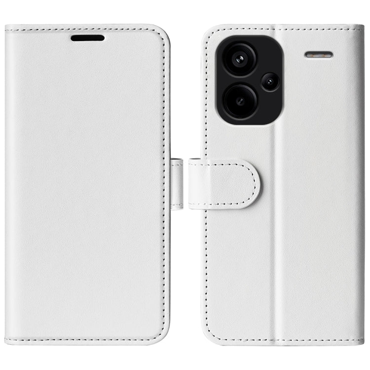 For Xiaomi Redmi Note 13 Pro+ R64 Texture Horizontal Flip Leather Phone Case(White) - Note 13 Pro+ Cases by buy2fix | Online Shopping UK | buy2fix