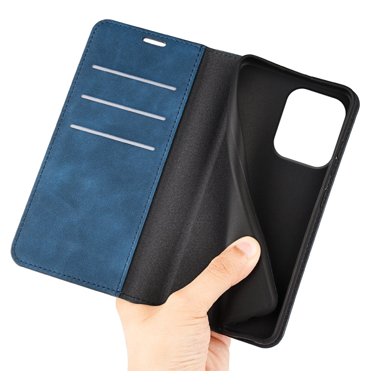 For Xiaomi Redmi Note 13 Pro 4G Retro-skin Magnetic Suction Leather Phone Case(Dark Blue) - Note 13 Pro Cases by buy2fix | Online Shopping UK | buy2fix