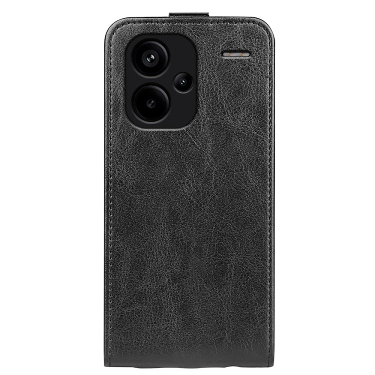 For Xiaomi Redmi Note 13 Pro+ R64 Texture Single Vertical Flip Leather Phone Case(Black) - Note 13 Pro+ Cases by buy2fix | Online Shopping UK | buy2fix