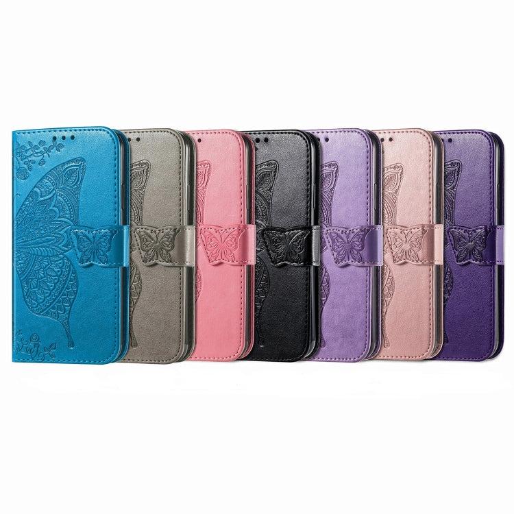 For Xiaomi Redmi K70 Butterfly Love Flower Embossed Leather Phone Case(Grey) - K70 Cases by buy2fix | Online Shopping UK | buy2fix