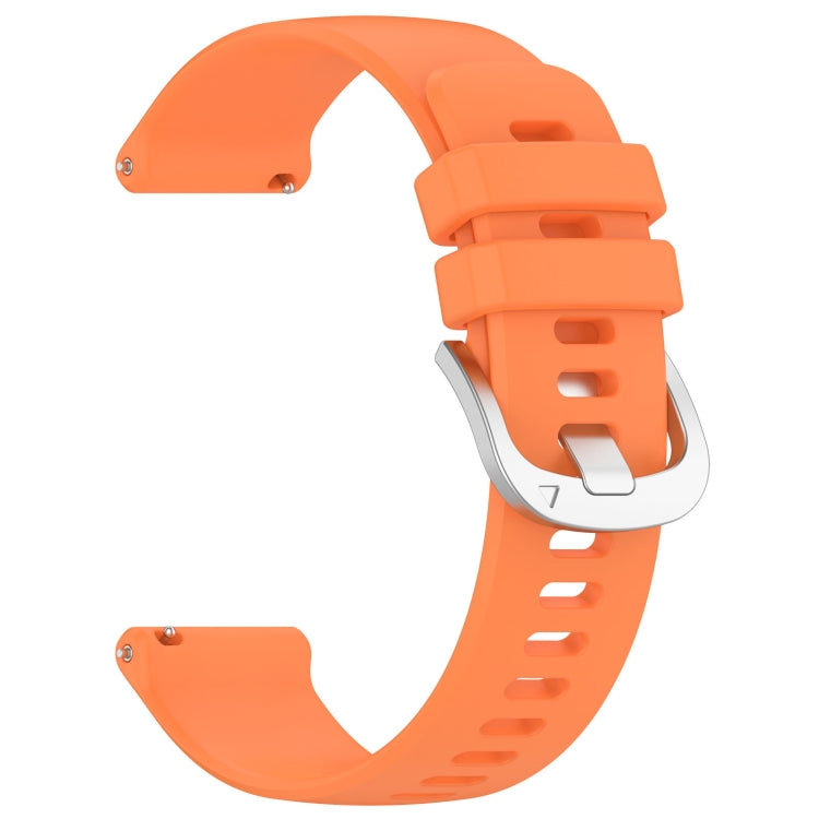 For Garmin Approach S40 Liquid Glossy Silver Buckle Silicone Watch Band(Orange) - Watch Bands by buy2fix | Online Shopping UK | buy2fix