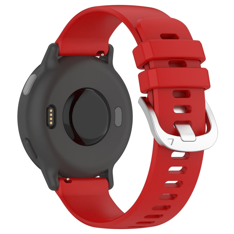 For Garmin Vivomove3 / Garminmove3 Liquid Glossy Silver Buckle Silicone Watch Band(Red) - Watch Bands by buy2fix | Online Shopping UK | buy2fix