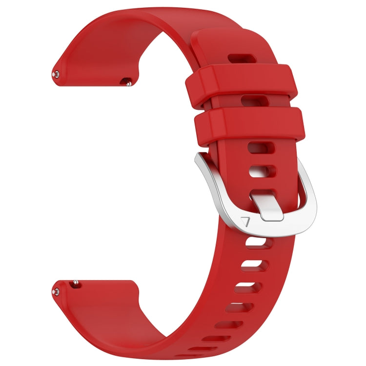 For Garmin Vivomove3 / Garminmove3 Liquid Glossy Silver Buckle Silicone Watch Band(Red) - Watch Bands by buy2fix | Online Shopping UK | buy2fix